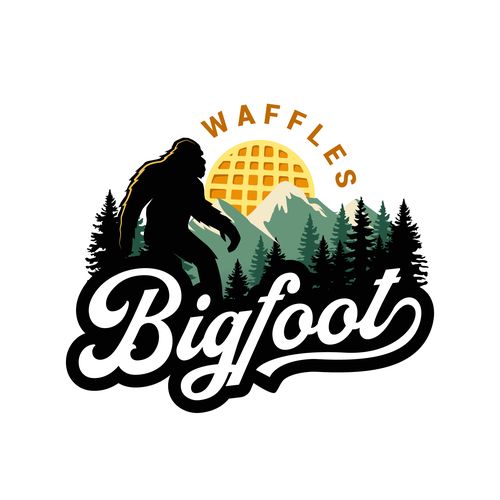 Bigfoot logo with the title 'Bigfoot waffles logo'