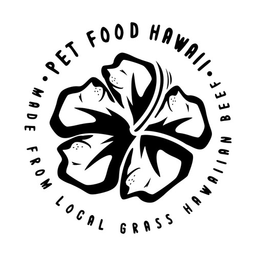 Pet shop logo with the title 'Petflower for pet food hawaii'
