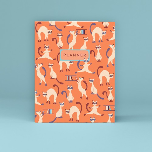 Planner design with the title 'Planner cover design for stationery brand.'