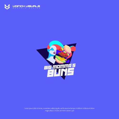 Stylized design with the title 'Big Momma's Buns logo concept'
