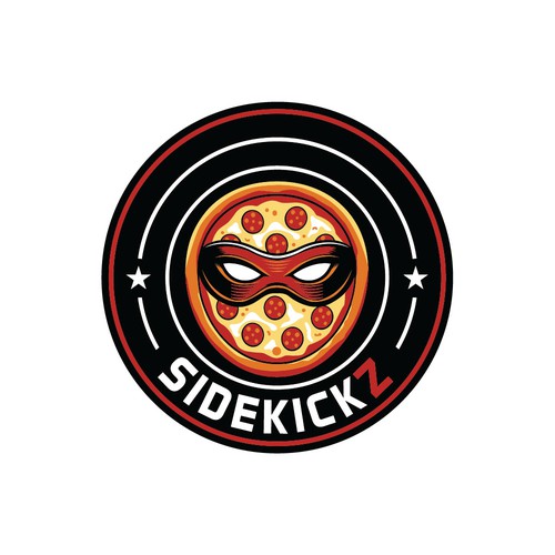 Design with the title 'Sidekickz Pizza'