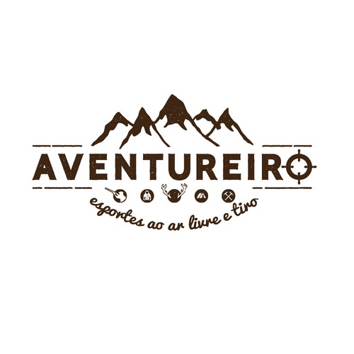 Hiking logo with the title 'Aventureiro'