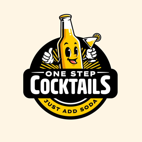 CorelDRAW design with the title 'Cocktails Logo Mascot'