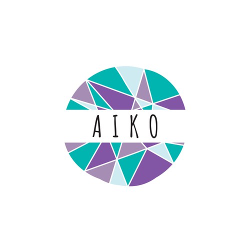 Turquoise logo with the title 'Graphic and remarkable design for AIKO babies linen'