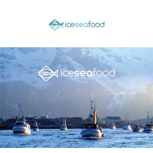 Ice design with the title 'Elegant and modern logo for Seafood company'