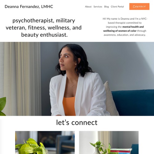 Therapy website with the title 'Therapy With D'