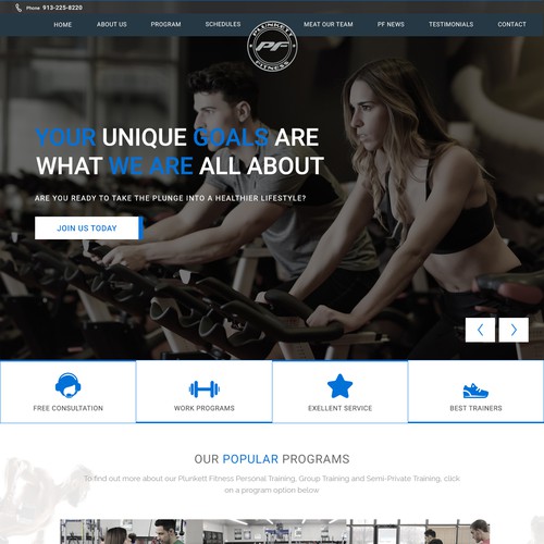 Gym website with the title 'Crossfit'