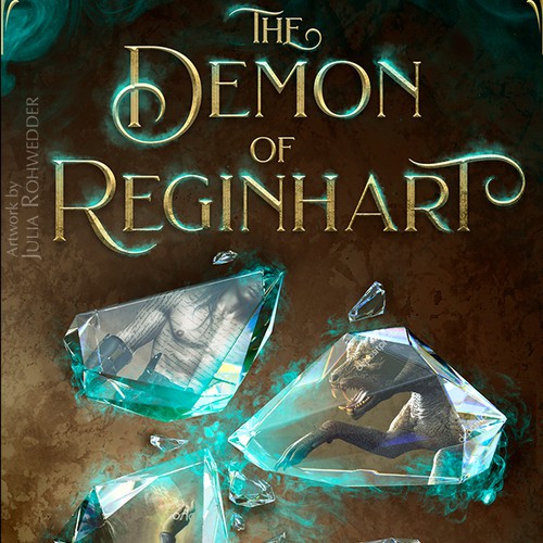 Paranormal romance book cover with the title 'The Demon of Reginhart - Paranormal Fantasy Romance Book Cover Design'