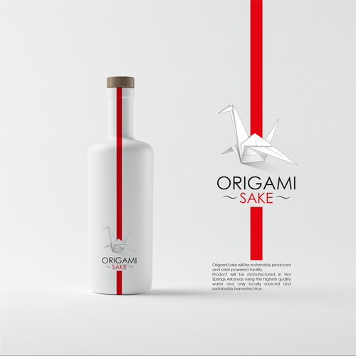Origami brand with the title 'Origami sake logo proposal'