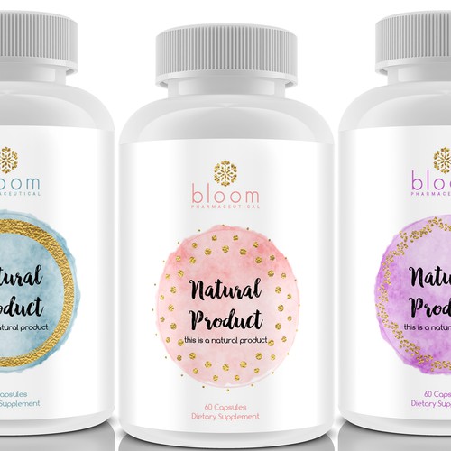 Natural label with the title 'bloom label'