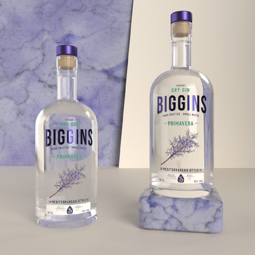 Gin label with the title 'Gin Label Design'