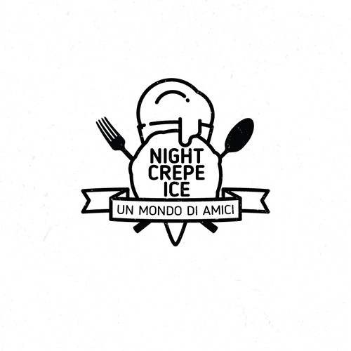 Crêpe logo with the title 'Night Crepe Ice Logo'