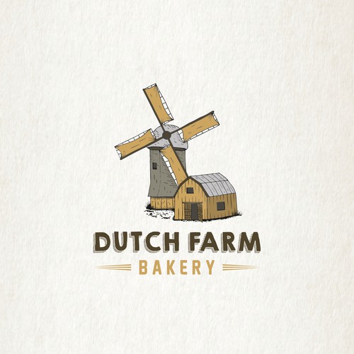 Windmill logo with the title 'Dutch Farm Bakery'