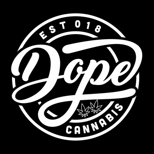 Cannabis leaf logo with the title ' typografy design'