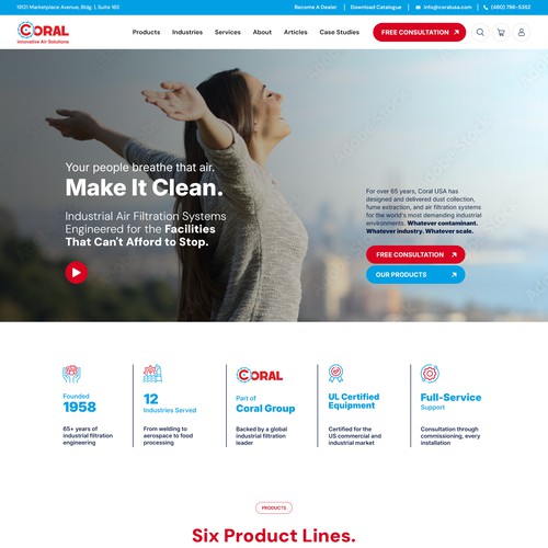 Industrial design website with the title 'Industrial Engineering Website Design – Modern Corporate & Technical'
