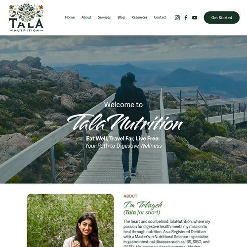 Design with the title 'Tala Nutrition Design Customizations'