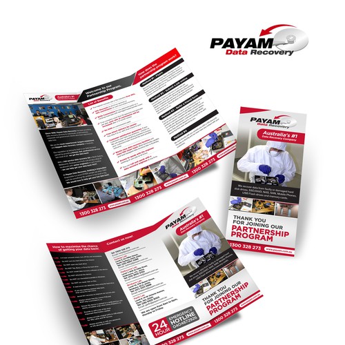 Handout design with the title 'Payam Data Recovery Pty Ltd needs a new brochure design'