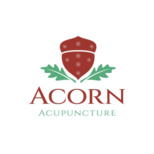 Acorn design with the title 'Cute, cool, holistic, simplistic logo for expanding medical practice.'