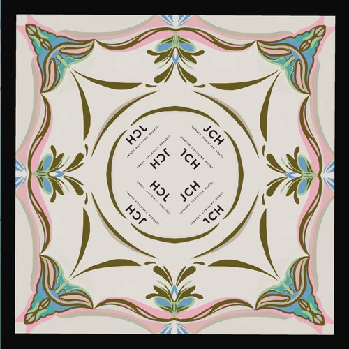 Scarf design with the title 'Pattern for silk scarf'