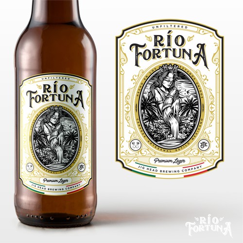 Coaster logo with the title 'Classy Río Fortuna Logo and Label designs'