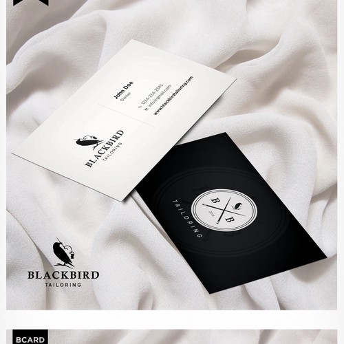 Fashion design with the title 'Logo Design for Blackbird Tailoring & Design'