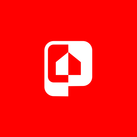 Real estate brand with the title 'P + HOME'