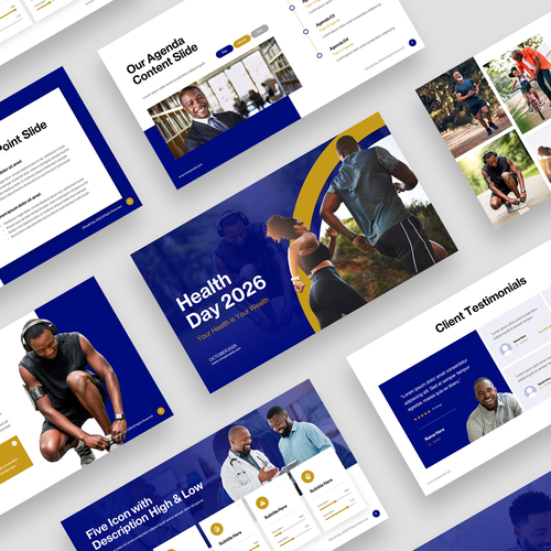 Presentation design with the title 'Health Day 2026 Presentation'