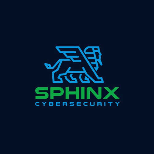 Wing logo with the title 'Sphinx Cybersecurity logo design'