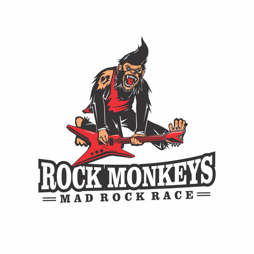 Rock music logo with the title 'Rock monkey logo'