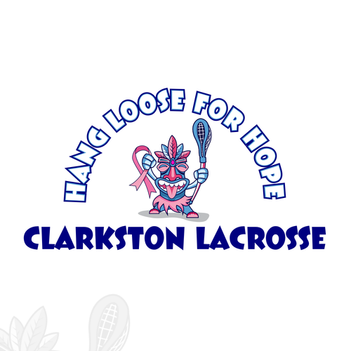 Tiki logo with the title 'tiki character holding lacrosse for CLARKSTON LACROSSE'