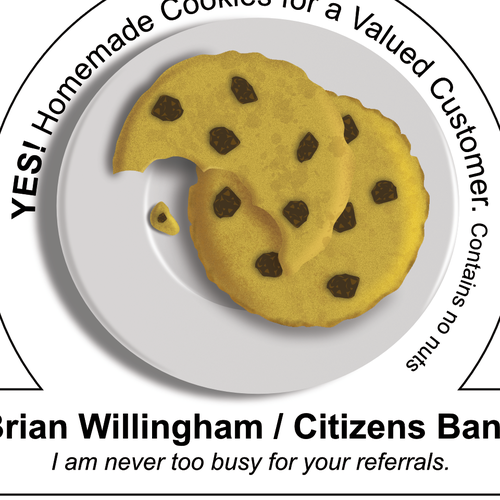 Hungry design with the title 'Sticker for a box of homemade cookies'