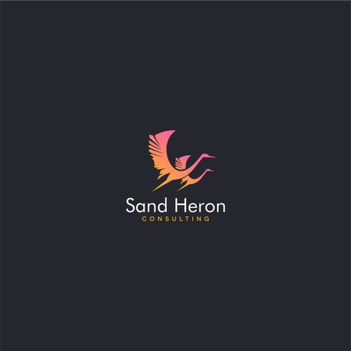Heron design with the title 'Consulting company logo'