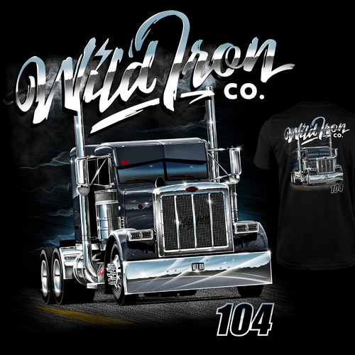 Retro design with the title 'Wild Iron Co. Tshirt Design'