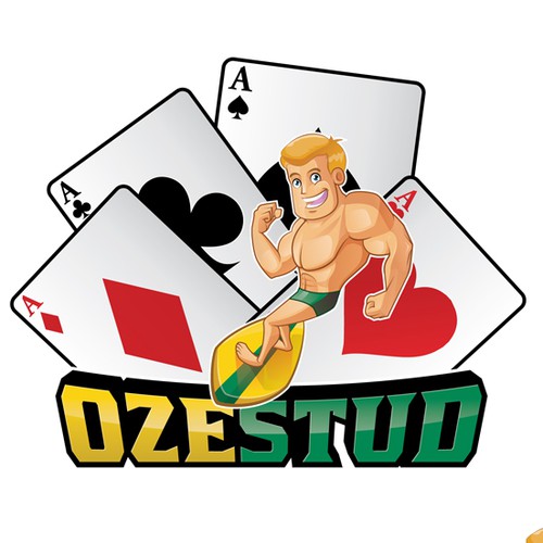 Vintage surf logo with the title 'OzeStud'