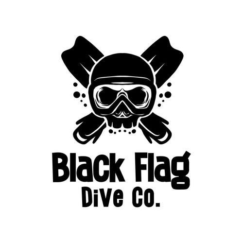 Scuba logo with the title 'Black Flag Dive Co.'