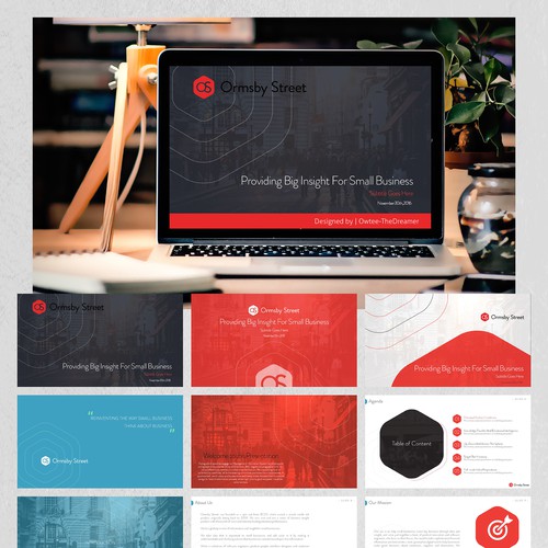 Customer design with the title 'PowerPoint Design for the "Ormsby Street" Project.'