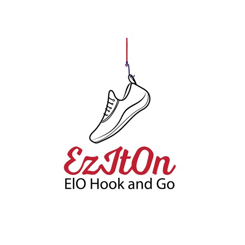 Fishing hook logo with the title 'Logo design EzItOn'
