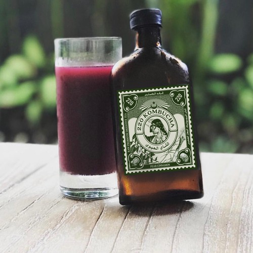 Tea label with the title 'KOMBUCHA label'