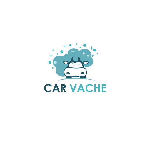 Carwash logo with the title 'Car Vache logo'