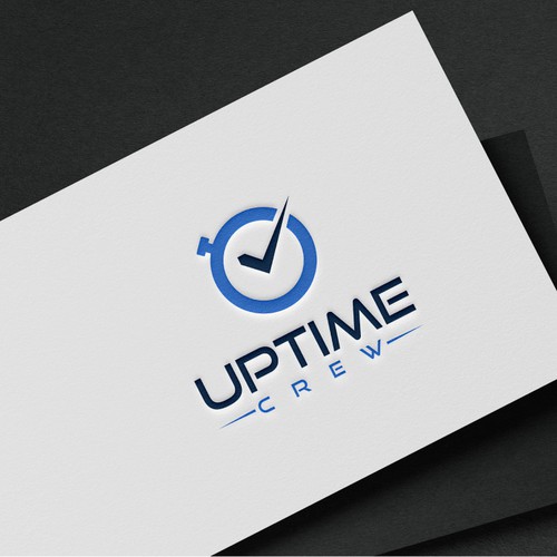 Clock logo with the title 'Logo Design for UpTime Crew'