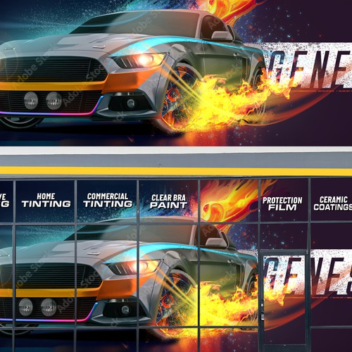 Advertising illustration with the title 'GENESIS WINDOW DESIGN'