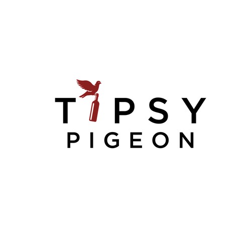Pigeon logo with the title 'Tipsy Pigeon logo'