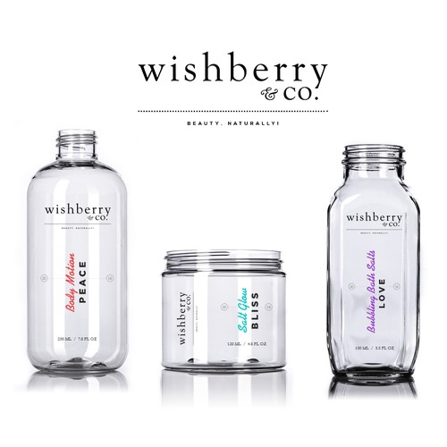 Colorful label with the title 'Wishberry'