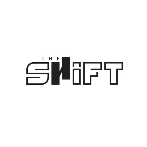 Shift logo with the title 'shift logo with the letter 'H' illustrated as if shifted.'