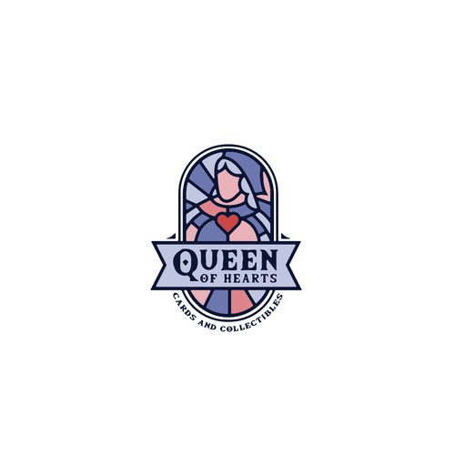 Queen logo with the title 'Stained Glass logo'