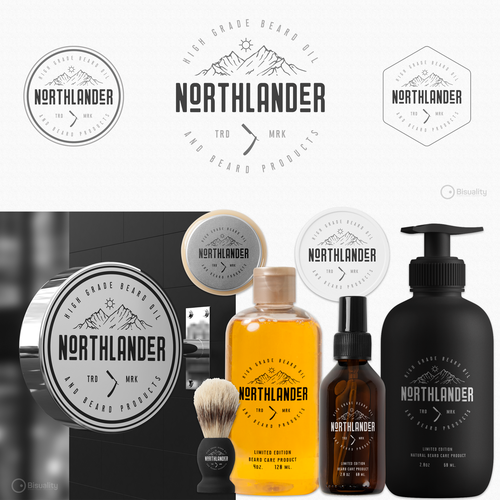 Barber logo with the title 'Northlander Beard Oil'