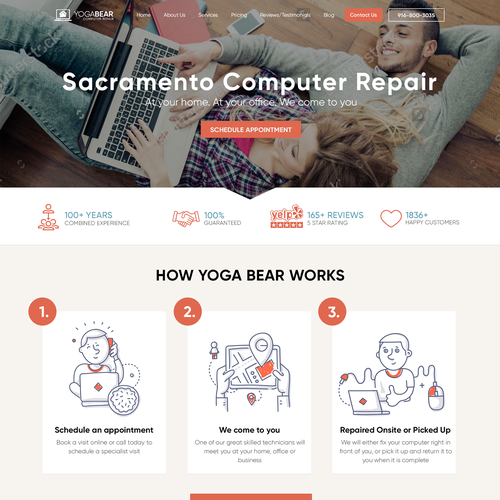 Redesigned website with the title 'Redesign for Website for IT company'