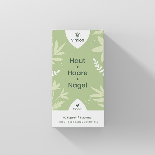 Herbal packaging with the title 'Packaging design for a German brand of high-quality food supplements'