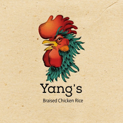 Feather logo with the title 'Hand drawn logo for a restaurant'