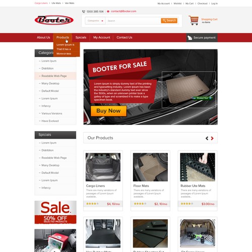 Car website with the title 'Homepage Design for Ecommerce Business - Car Accessories Seller'